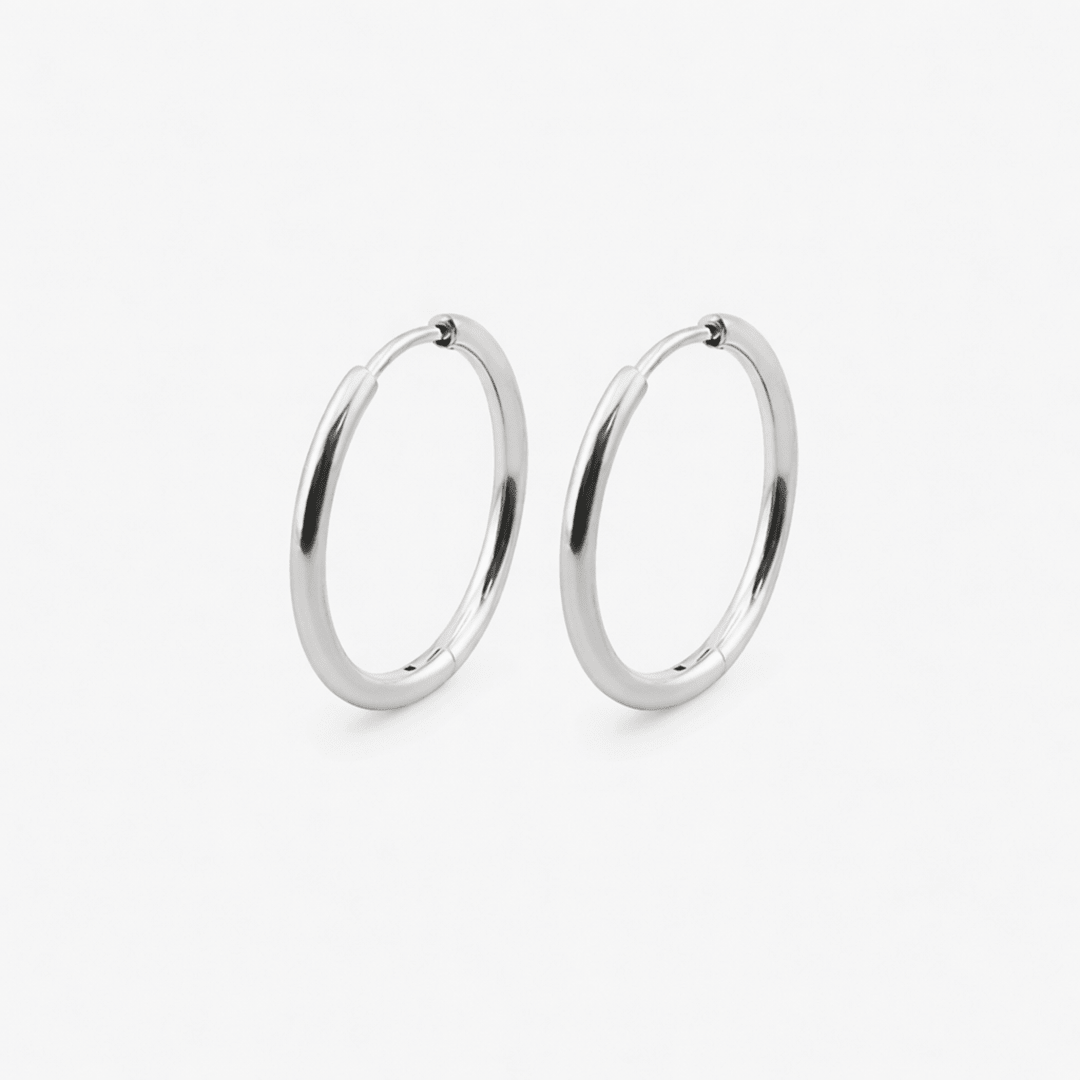 Classic Hoops Sølvfarvet 22 mm - BY CARA