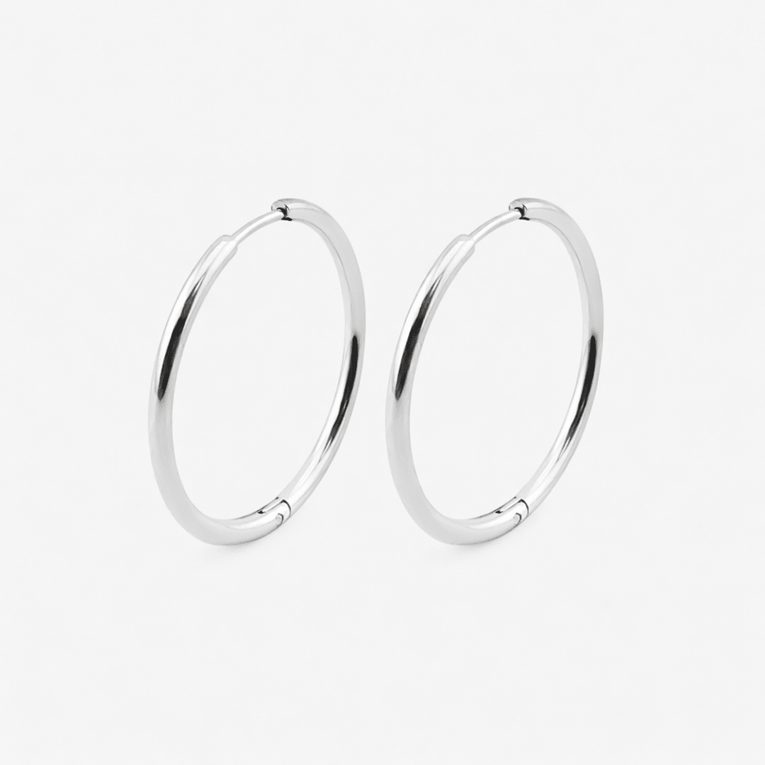 Classic Hoops Sølvfarvet 30 mm - BY CARA