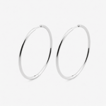 Classic Hoops Sølvfarvet 40 mm - BY CARA