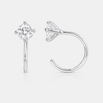 Classic Prong Half Hoops sølvfarvet 10 mm - BY CARA