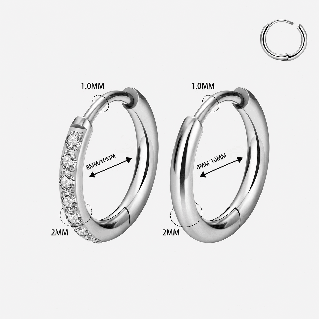 Classic Smooth Clicker Ring sølvfarvet 10 mm - BY CARA