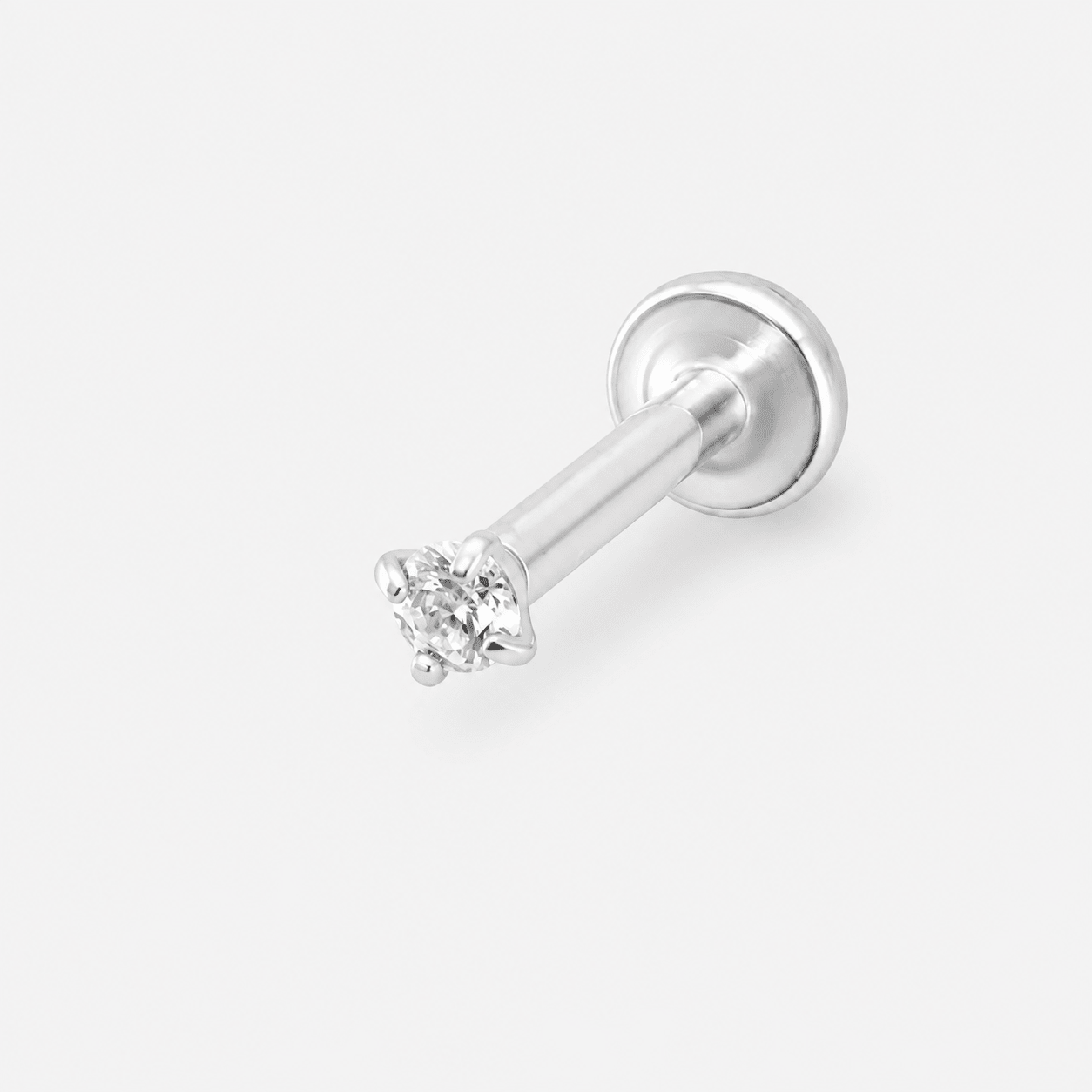 Classic Solitaire Labret 2 mm sølvfarvet - BY CARA