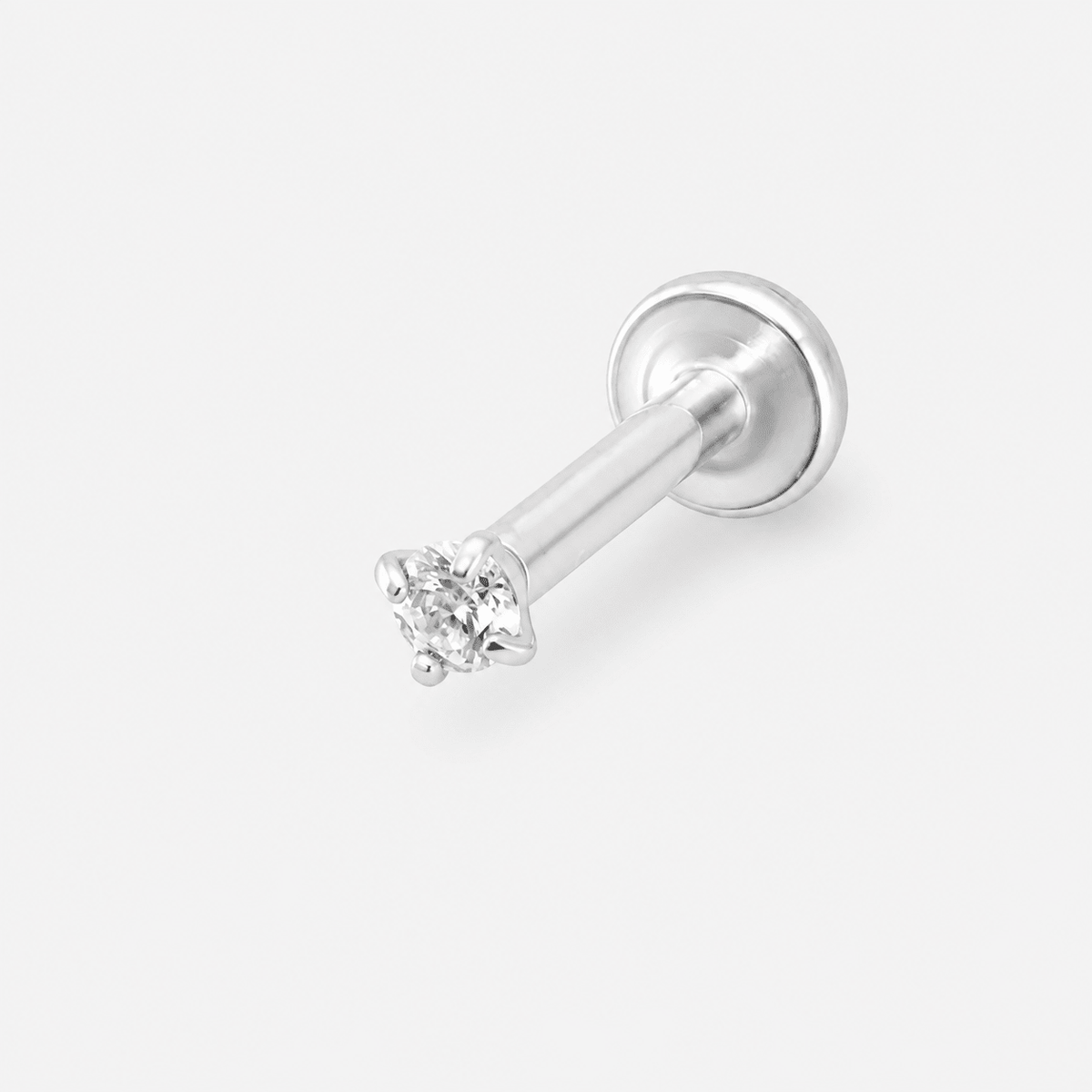 Classic Solitaire Labret 2 mm silberfarben