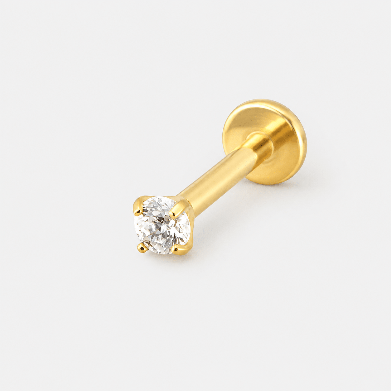 Classic Solitaire Labret 2,5 mm guldfarvet - BY CARA