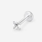 Classic Solitaire Labret 3 mm silberfarben