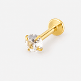 Classic Solitaire Labret 4 mm goldfarben