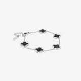 Clover Black Armband silberfarben