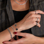 Clover Black Armbånd Sølvfarvet - BY CARA