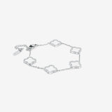 Clover White Armband silberfarben