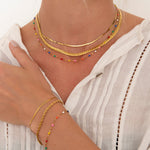 Color Pop Bead Armbånd 18K Guldbelagt - BY CARA