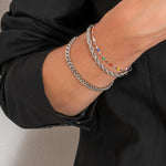 Color Pop Bead Armbånd Sølvfarvet - BY CARA