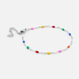 Color Pop Bead Armbånd Sølvfarvet