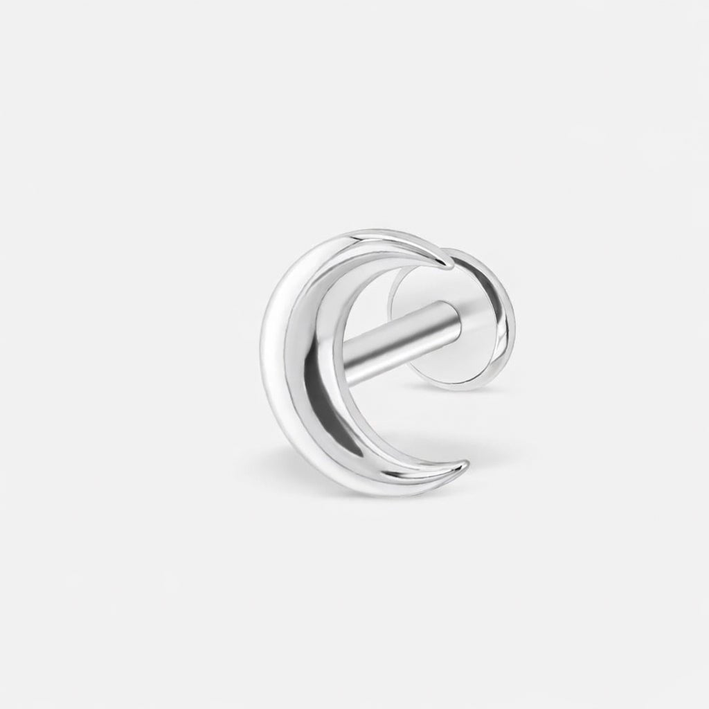Crescent Moon Labret sølvfarvet - BY CARA