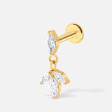 Crystal Bloom Drop Labret guldfarvet