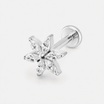 Crystal Bloom Labret silver-coloured