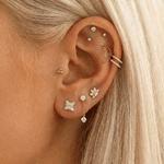 Crystal Blossom Push - In Labret guldfarvet - BY CARA