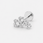 Crystal Cascade Labret silberfarben