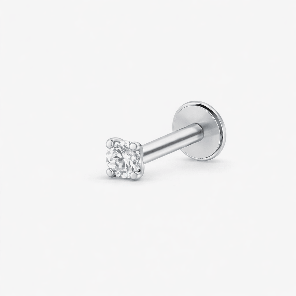 Crystal Classic Labret 2 mm sølvdfarvet - BY CARA