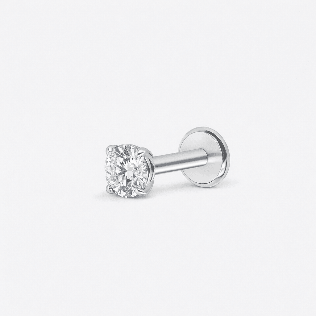 Crystal Classic Labret 3 mm sølvfarvet - BY CARA