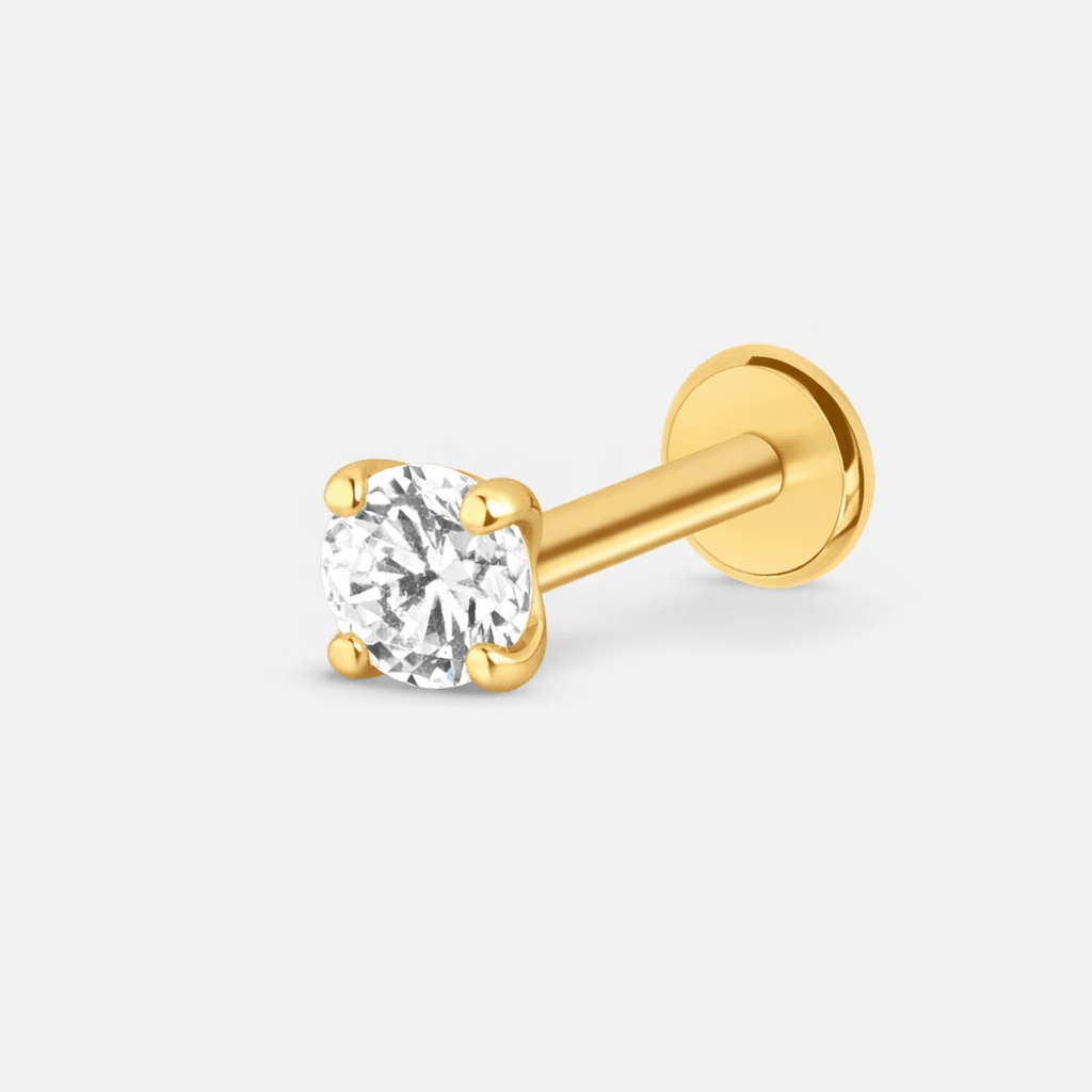 Crystal Classic Labret 4 mm guldfarvet - BY CARA