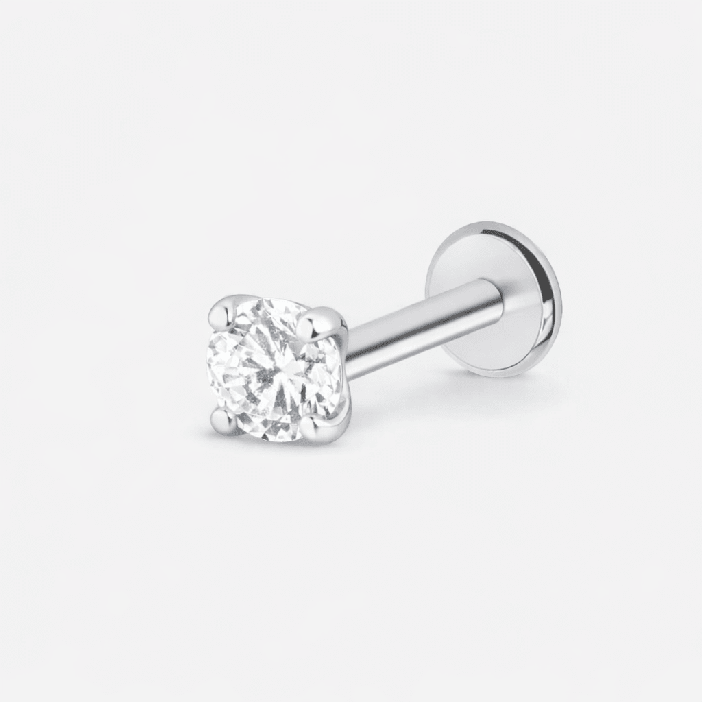 Crystal Classic Labret 4 mm sølvfarvet - BY CARA