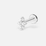 Crystal Cluster Labret sølvfarvet