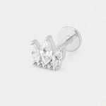 Crystal Crown Labret silberfarben