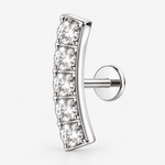 Crystal Curve Labret silver-coloured - BY CARA