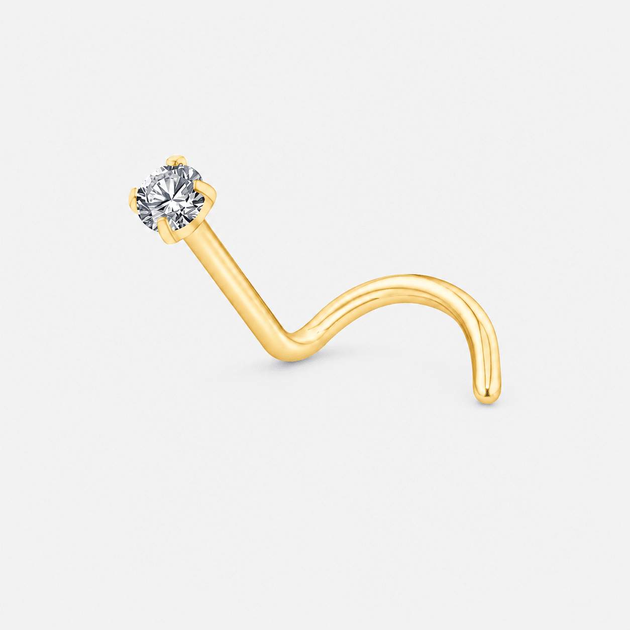Crystal Curved næseskrue 2 mm guldfarvet - BY CARA
