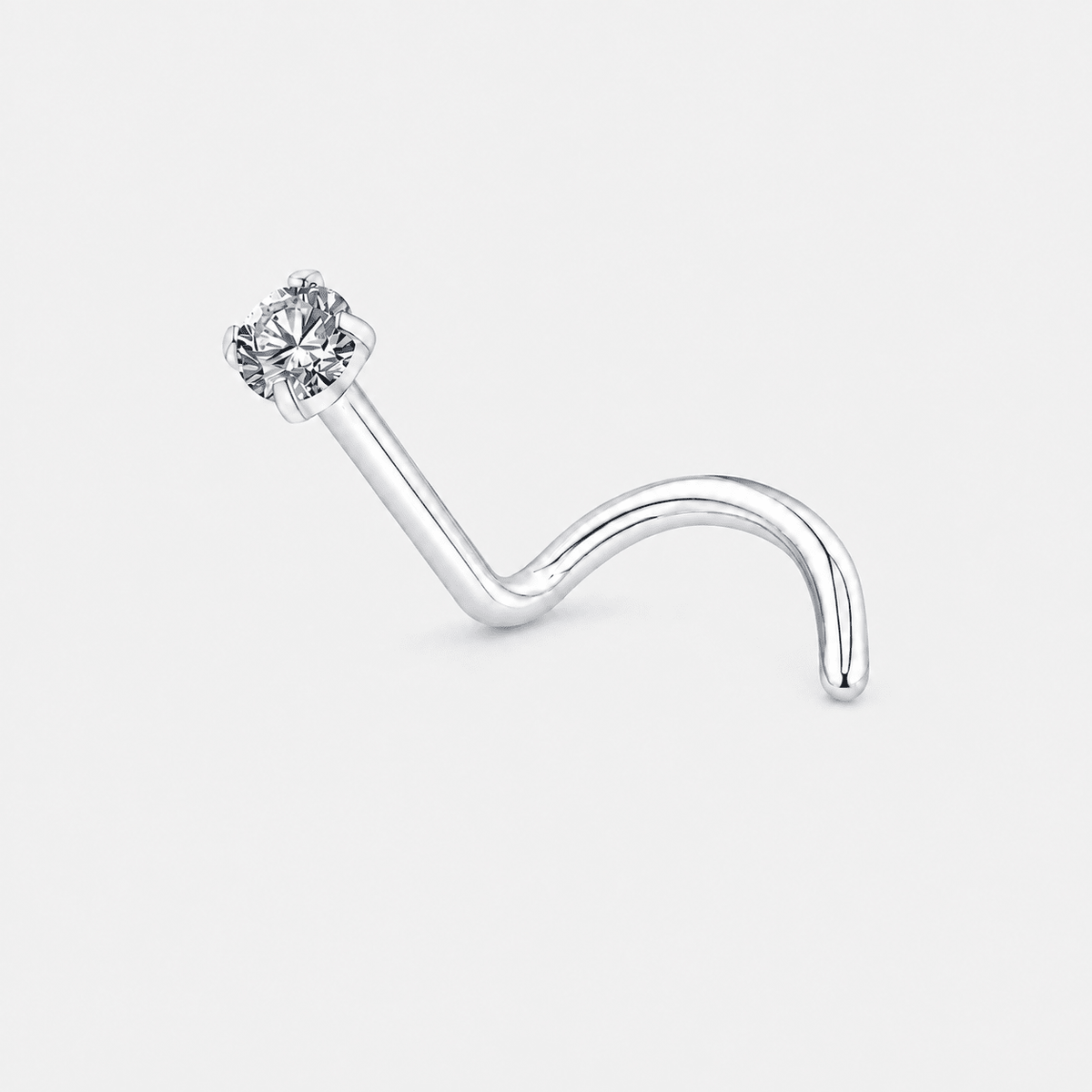 Crystal Curved næseskrue 2 mm sølvfarvet - BY CARA