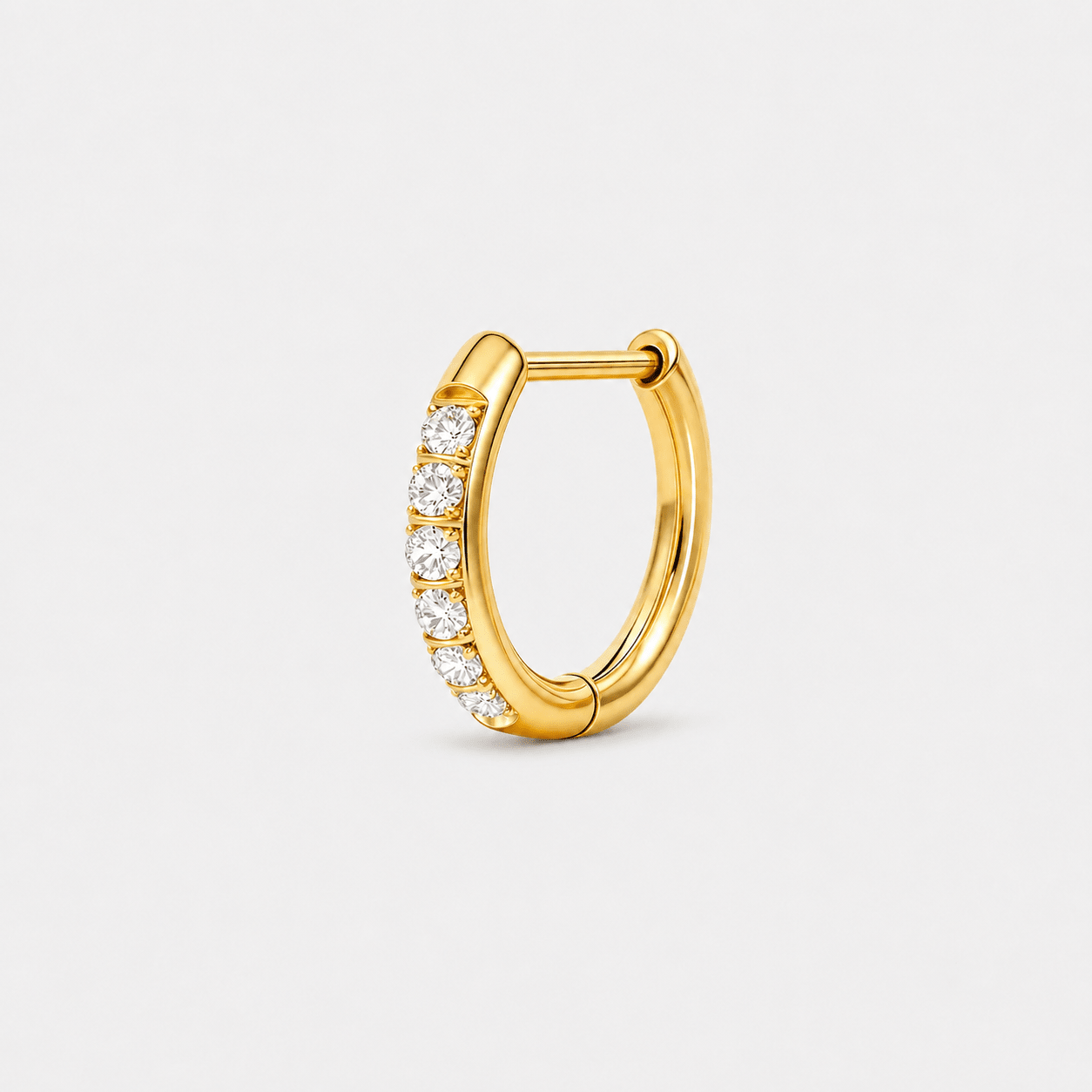 Crystal D-formet Ring guldfarvet 8 mm - BY CARA