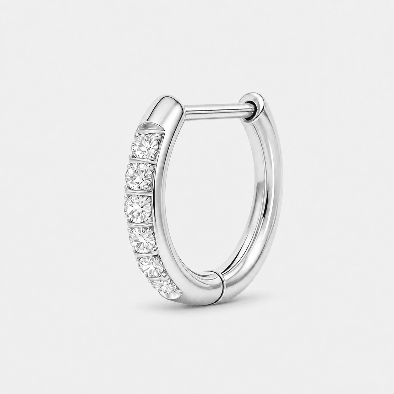 Crystal D-formet Ring sølvfarvet 10 mm - BY CARA
