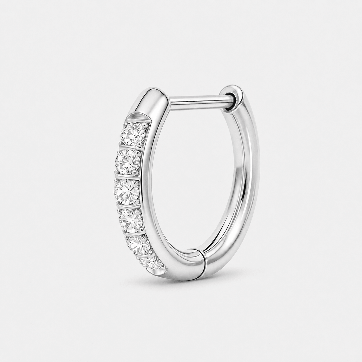 Crystal D-formet Ring sølvfarvet 10 mm - BY CARA