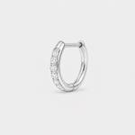 Crystal D-shaped Ring silver-coloured 8 mm