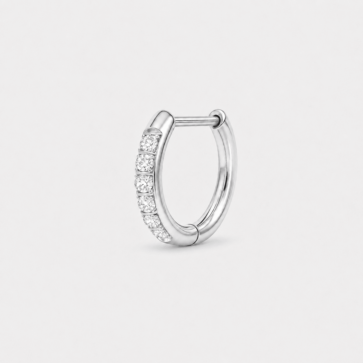 Crystal D-formet Ring sølvfarvet 8 mm - BY CARA