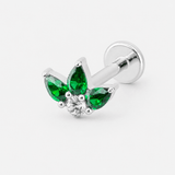 Crystal Dreaming Emerald Labret sølvfarvet