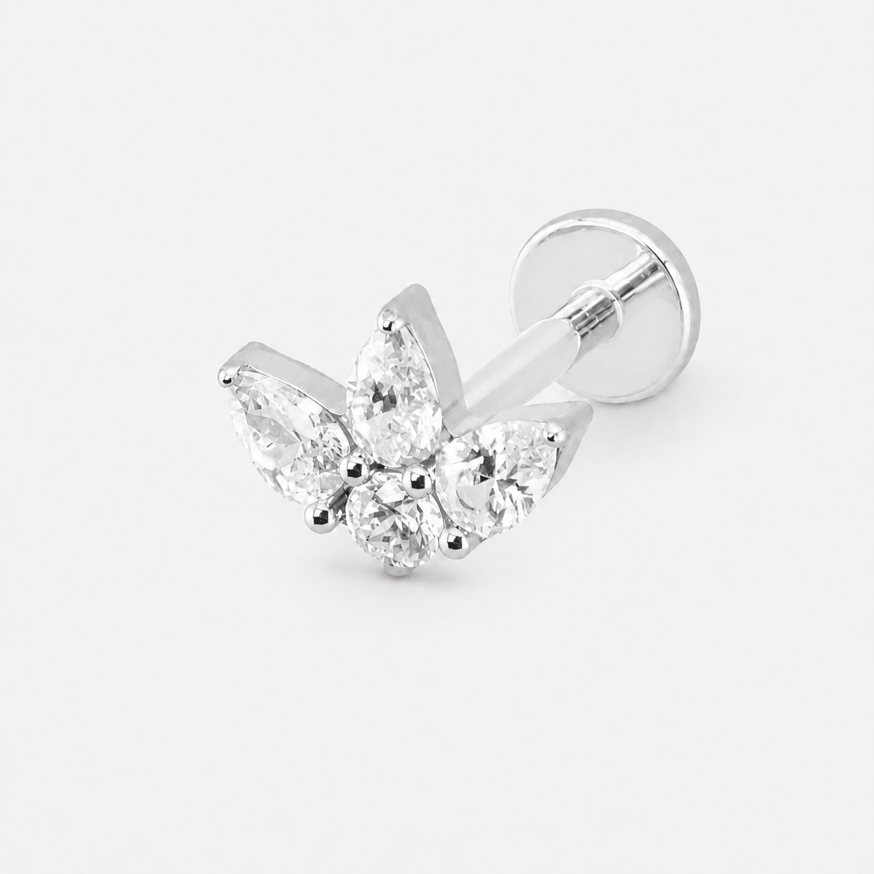 Crystal Dreaming Labret sølvfarvet - BY CARA