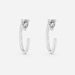 Crystal Drop Half Hoops 925 silver 8.5 mm