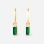 Crystal Drop oorringen Emerald 18K verguld 10 mm