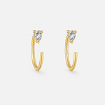 Crystal Drop Hoops Guldbelagt 925 sølv 8,5 mm - BY CARA