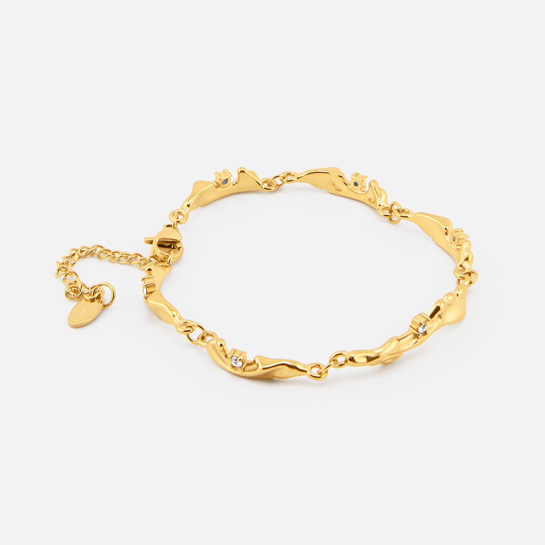 Crystal Flow Armbånd 18K Guldbelagt - BY CARA