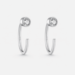 Crystal Halo halve oorringen 925 zilver 8,5 mm