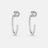 Crystal Halo Halbcreolen 925 Silber 8,5 mm