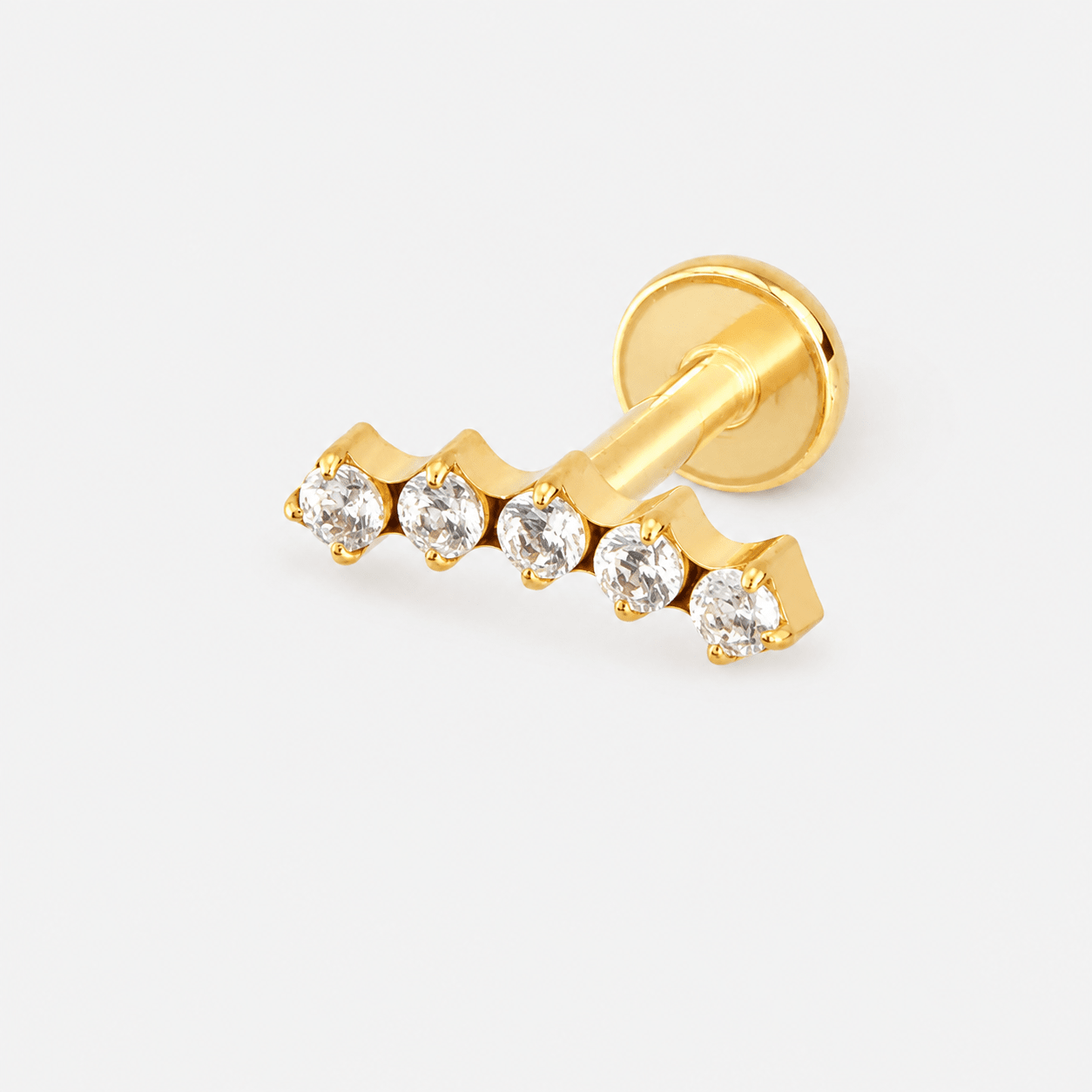 Crystal Horizon Labret guldfarvet - BY CARA