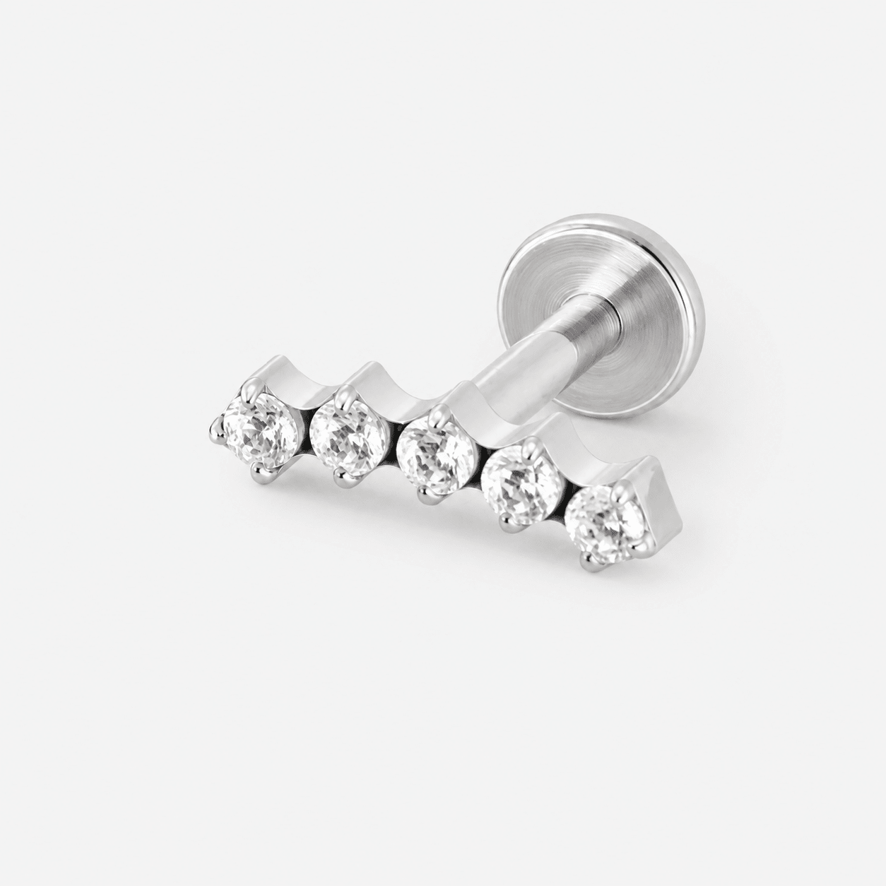 Crystal Horizon Labret sølvfarvet - BY CARA