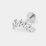 Crystal Leaf Cascade Labret silberfarben