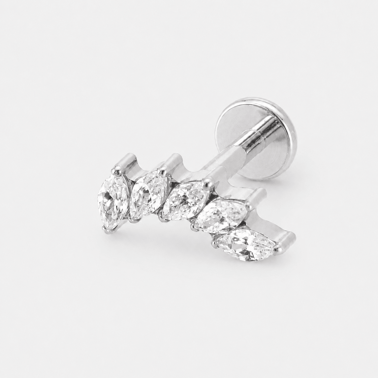 Crystal Leaf Cascade Labret silberfarben