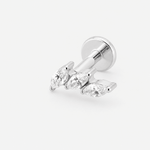 Crystal Leaf Trio Labret silver-coloured