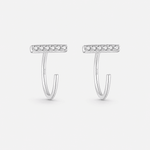 Crystal Line Half Hoops 925 sølv 8,5 mm - BY CARA