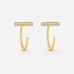 Crystal Line Hoops gold-plated 925 silver 8.5 mm